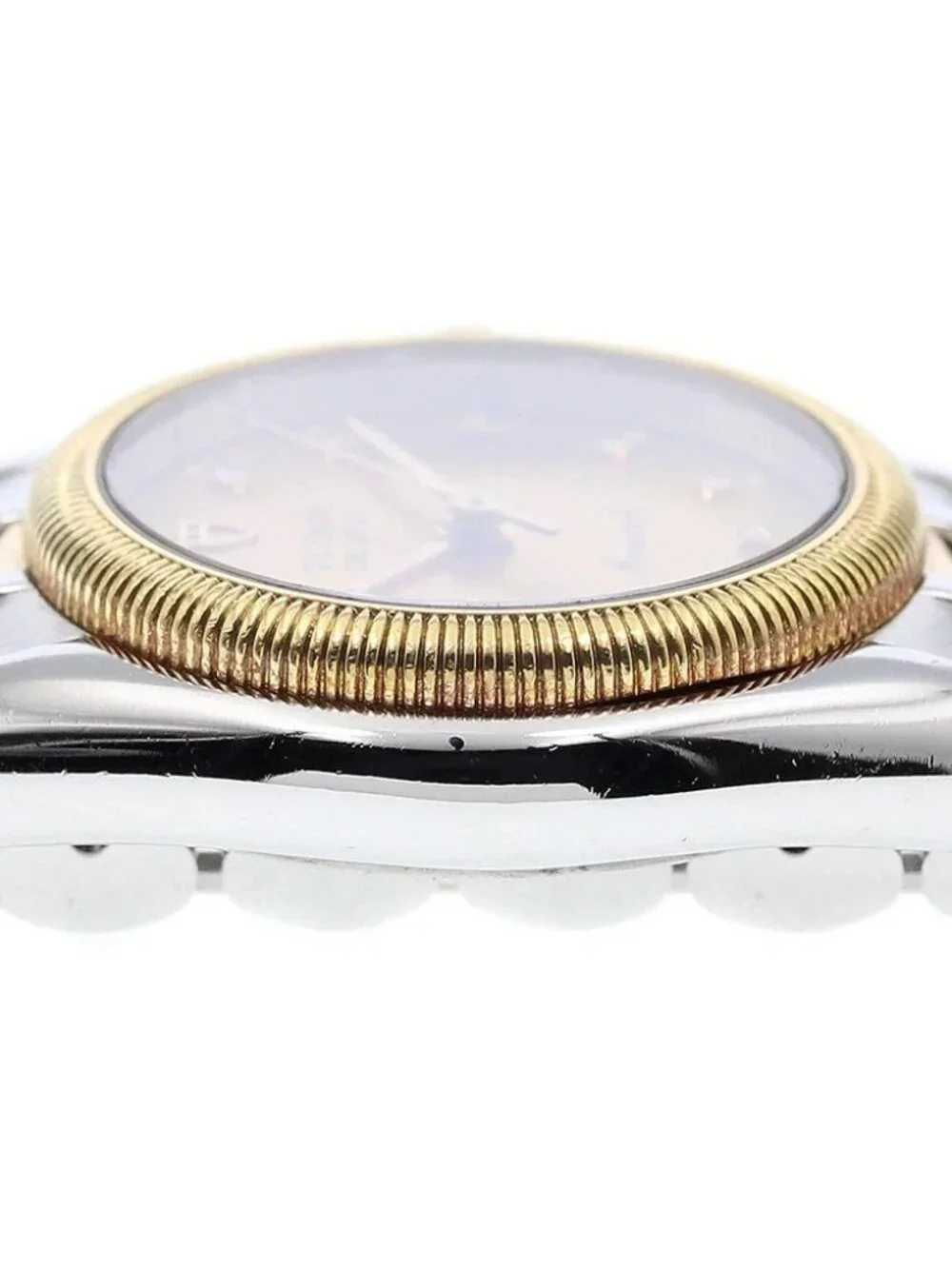 TUDOR Monarch 15833 Date 10P diamond Gold Dial Quartz Ladies Watch_967326